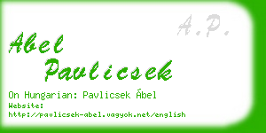 abel pavlicsek business card